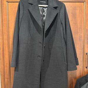 Calvin Klein Women's Elegant Black Trench Coat